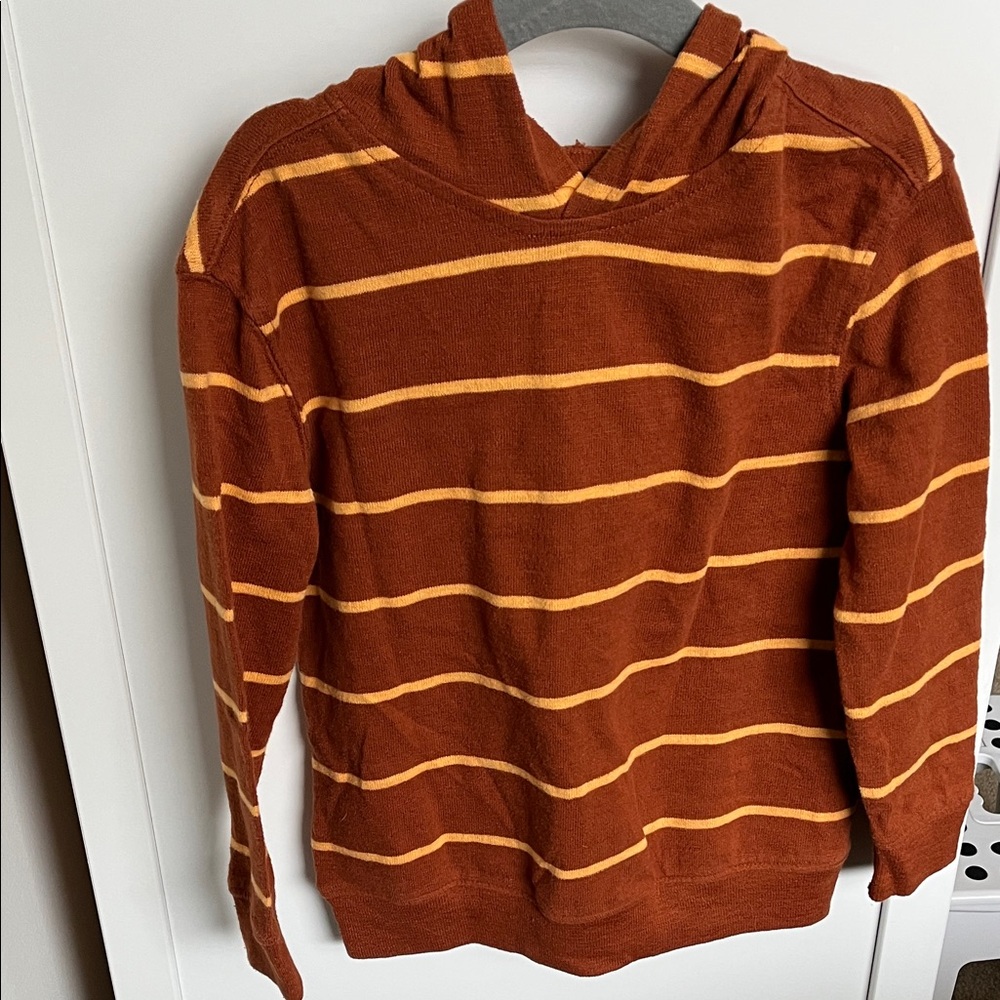 Old Navy Kids Shirt Hoodie - Brown and Yellow Stripes